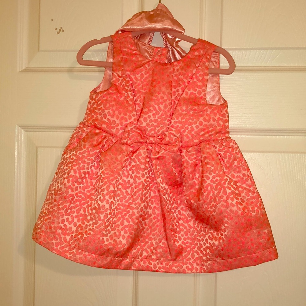 Coral leopard dress